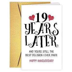 Lot of 10 Happy 19th Anniversary Greeting Cards w/ Envelopes Husband Wife New